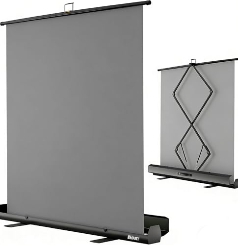 Grey screen roll-up panel EMART fond gris anti-pli pour streaming et TikTok