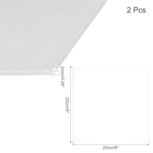 Image of ABS Plastic Sheet 8 x 8 Inch,Flexible Plastic Sheets 1 /12 Inch Thick Thermoplastic Sheet with Leather Texture Transparent for DIY Crafts Decors 2Pcs