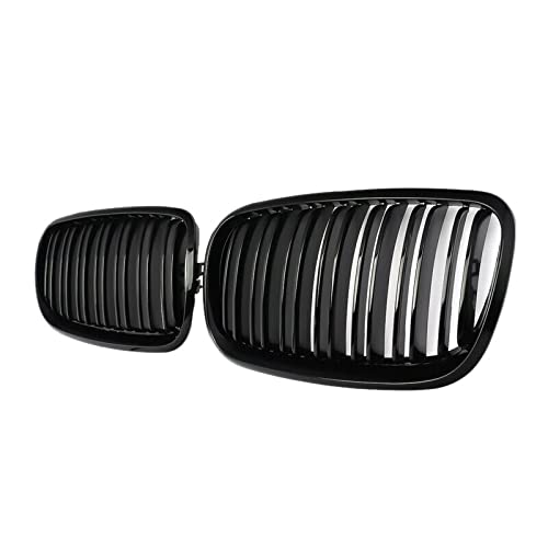 Calandre Noir Brillant Double Lame Pour BMW X5 X6 E70 E71 (2007-2013) - Grille Avant, Neuf Sous Boîte