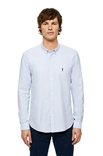 POLO CLUB Camisa Oxford Celeste con Logo Bordado de Hombre