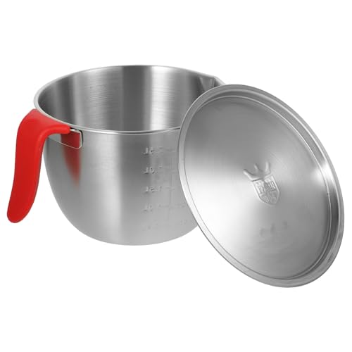 Tazón mezclador de acero inoxidable con tapa y asa 19.5 cm miniatura 1