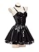 Coskidz Women's Amane Misa Dark Gothic Cosplay Costume Dress with Stockings Misa Amane Black Dress Steampunk Halloween (Black, Medium)