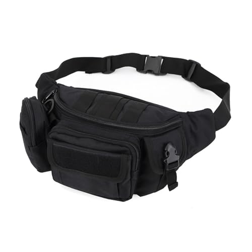Riñonera táctica Molle de camuflaje negro ligera para deportes de exterior