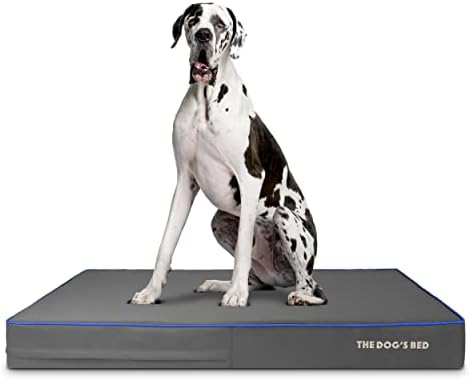 The Dogs Bed Orthopaedic Dog Bed Large Grey Plush 101x64x15cm, Waterproof Memory Foam Dog Bed