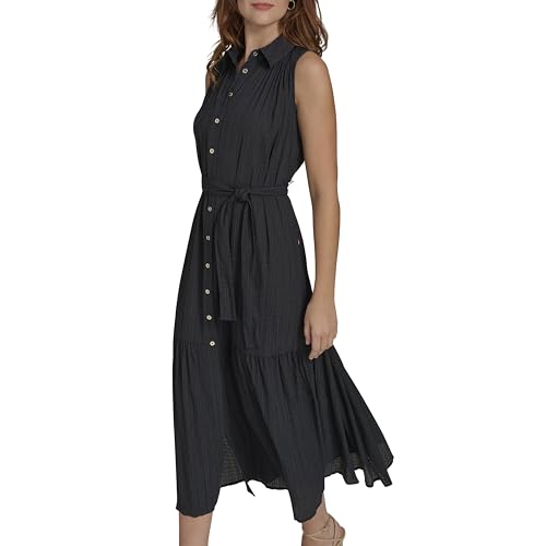 Tommy Hilfiger Women's Sleeveless Midi Shirt Dress