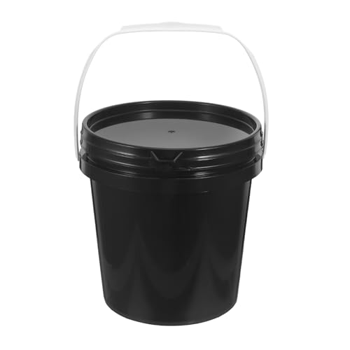 TOMETURE Contenedor de Pintura de plástico con Tapa, 3 L / 101.44 oz, balde vacío, Lata Resistente para almacenar Aceite, Agua, hogar, Garaje, Uso Industrial, Color Negro.
