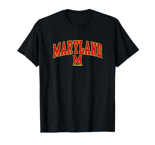 Maryland Terrapins Arch Over Black Officially Licensed T-Shirt Small