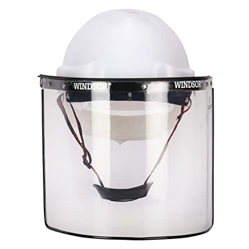 Windsor Safety Helmet (Ratchet) with Spring Face Shield (8X16) (White) Set of 1 Pcs