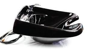 Kaemark Wall Mount Porcelain Salon Barber Shampoo Bowl European Stlye Wall Hanging Bowl in BLACK