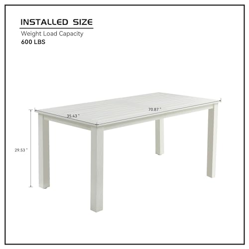 GOCAPTAIN Outdoor All-Weather Rectangle Dining Table for 4-6 Persons, Patio or Indoor Use