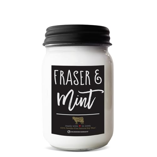 Image of Milkhouse Fraser & Mint Soy Candle, 13 oz Mason Jar, 70+ Hr Burn