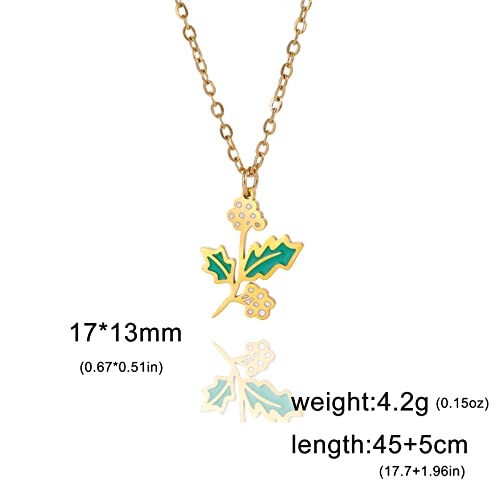 Amaxer Birth Month Necklace Birth Flower Pendant Necklace Twelve Months Birthday Valentines Gift Stainless Steel Enamel Jewellery Adjustable Chain For Women (05-May-Hawthorns-G) #TOP1