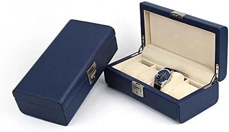 XBTGS Scatola portaoggetti per orologi con guscio rotondo ad angolo espositore per orologi con cuscino e fibbia di blocco, scatola regalo per gioielli alla moda,