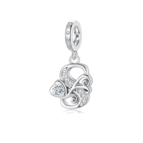 Letter Charms for Pandora Bracelets Silver Alphabet Initial Charms S Bead Pendant Jewelry Gift for Women Girls