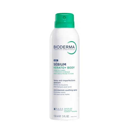 Bioderma Sebium Kerato+ Spray corporal 3 en 1 para acné propenso y acné de espalda (bacne)