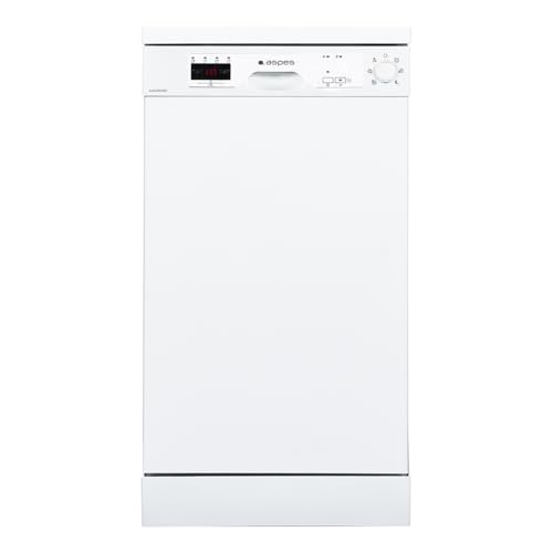 Aspes Lavavajillas Blanco, Libre Instalación, AJ104501ED. 10 Cubiertos, 2 Bandejas, 6 Programas, Control Electrónico, Función Stop&Go, Eficiencia Energética Clase E