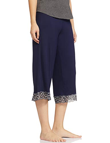 Image of Amante Solid Below Knee Mid Rise Capri Sleep Bottom