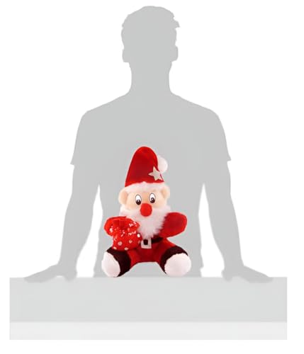 Image of Tickles Christmas Santa Claus with Gift Bag Stuffed Soft Plush Animal Toy for Kids Room (Color: Red Size: 40 cm)