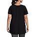 JUST MY SIZE womens Crochet Trim Tunic Shirt, Black, 2X US