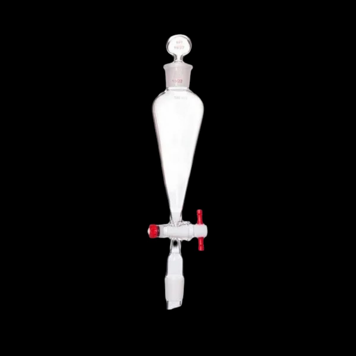 Embudo de separación de vidrio de borosilicato con juntas 19/22 - Forma cónica (capacidad de 10 ml a 125 ml)(10ml)