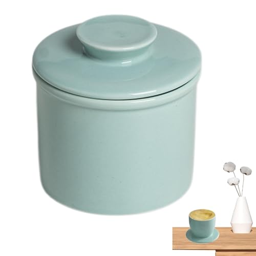 Plato de mantequilla de agua - Vasija de mantequilla de porcelana, Mantequera de porcelana moderna, Accesorios de cocina Soporte de mantequilla de cerámica de granja | Tarro de mantequilla de
