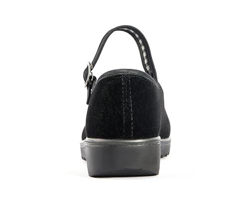 missfiona Black Velvet Mary Jane Shoes for Women China Dance Flat Old Beijing Cloth Walking Shoes4
