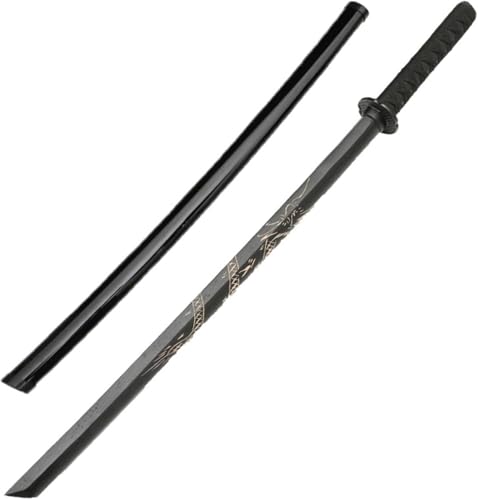 ZanLore 木刀 素振り 剣道 居合道用木刀 居合練習刀 木製 鞘付き 全長100cm 刃渡り75cm 重量750g 厚さ約2cm 未開刃 コスプレ用 自宅鍛錬 日本式 伝統的な工芸 練習用 初心者向け コスプレ小道具 個人コレクション インテリア 贈