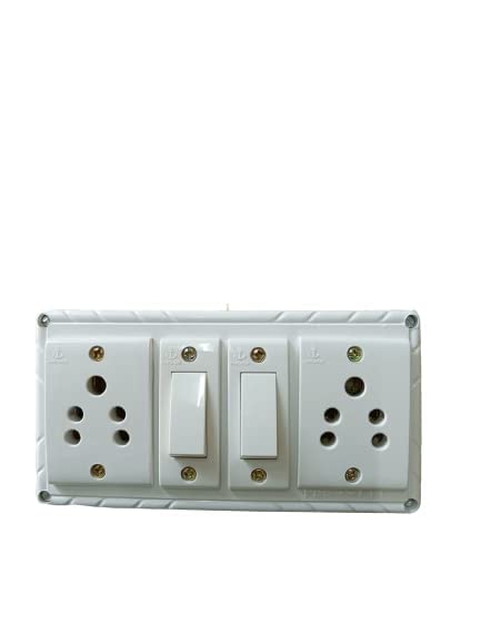 Electrical Switch Board with 2 Anchor Sockets (Pack of 2) : Amazon.in ...