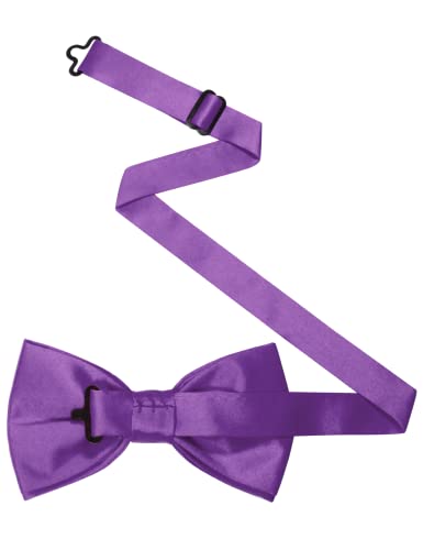 Image of JEMYGINS Solid Color Pre-tied Bow Tie Adjustable Bowtie for Men