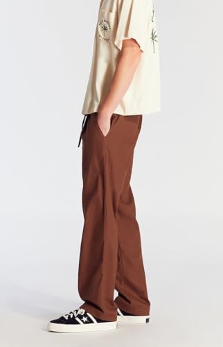 PacSun Men's Brown Linen Straight Trouser Pants3