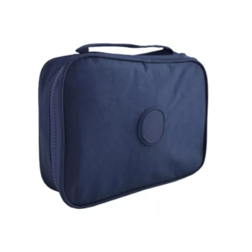 Estojo Escolar Estojo Box Grande 100 Lápis Nylon Tactel Organizador para Lápis Caneta Papelaria Fofa, PREMIUM (Azul Marinho)