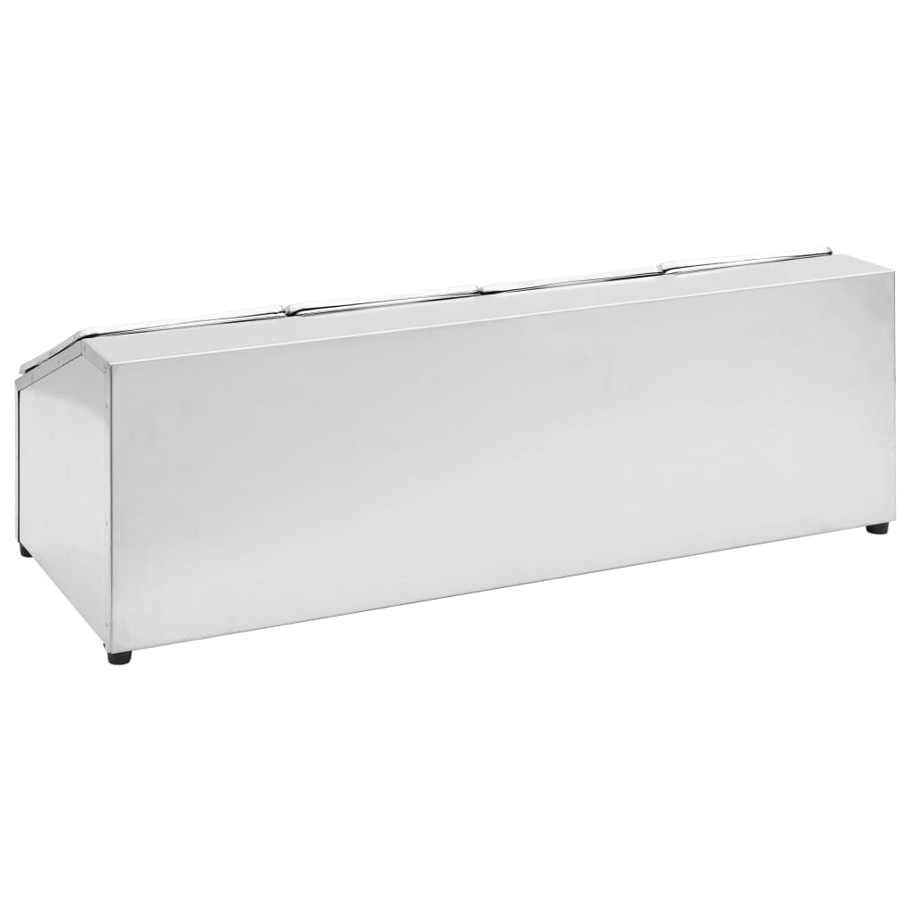 Home & Garden,Furniture-Gastronorm - Contenedor con 4 sartenes GN 1/6 de acero inoxidable
