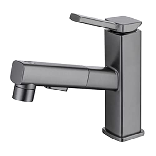 Extracción del grifo de baño Batio de baño Hot y fría Hacer un solo orificio con 3 modos Pulgador de pulverización Rocinador retráctil Baño de cuenca para cuencas de mango de un solo mango para baño