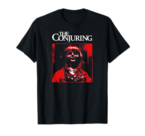 The Conjuring Red Annabelle Photo with Logo Horror Movie T-Shirt