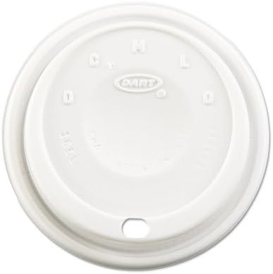 DART Cappuccino (tall) Lids fits 12/14/16/20/24 Oz Cups- White (Box of 1000)