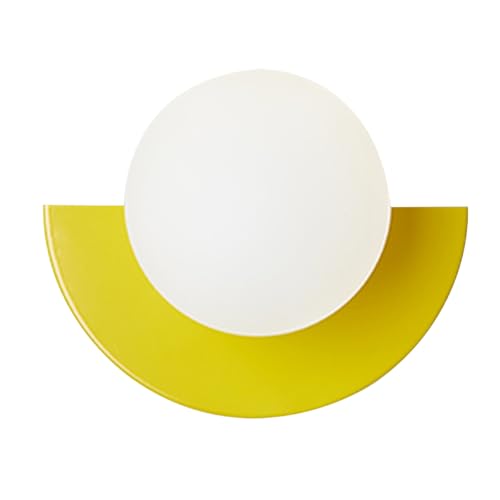 Yellow Modern Semi Circle Wall Sconce Geometric Minimalist Globe Light