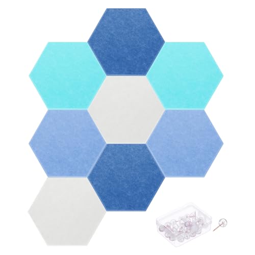 Paneles Acústicos Hexagonales MECCANIXITY 30x26cm B1 Ignífugos con Espuma Fonoabsorbente y 30 Clavos para Decoración de Pared miniatura 1