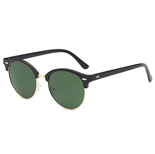 Image of AUGEN By Visions India Retro Vintage Round Abstract Unisex Sunglasses UV400 Protected Medium Size (Green, 122)