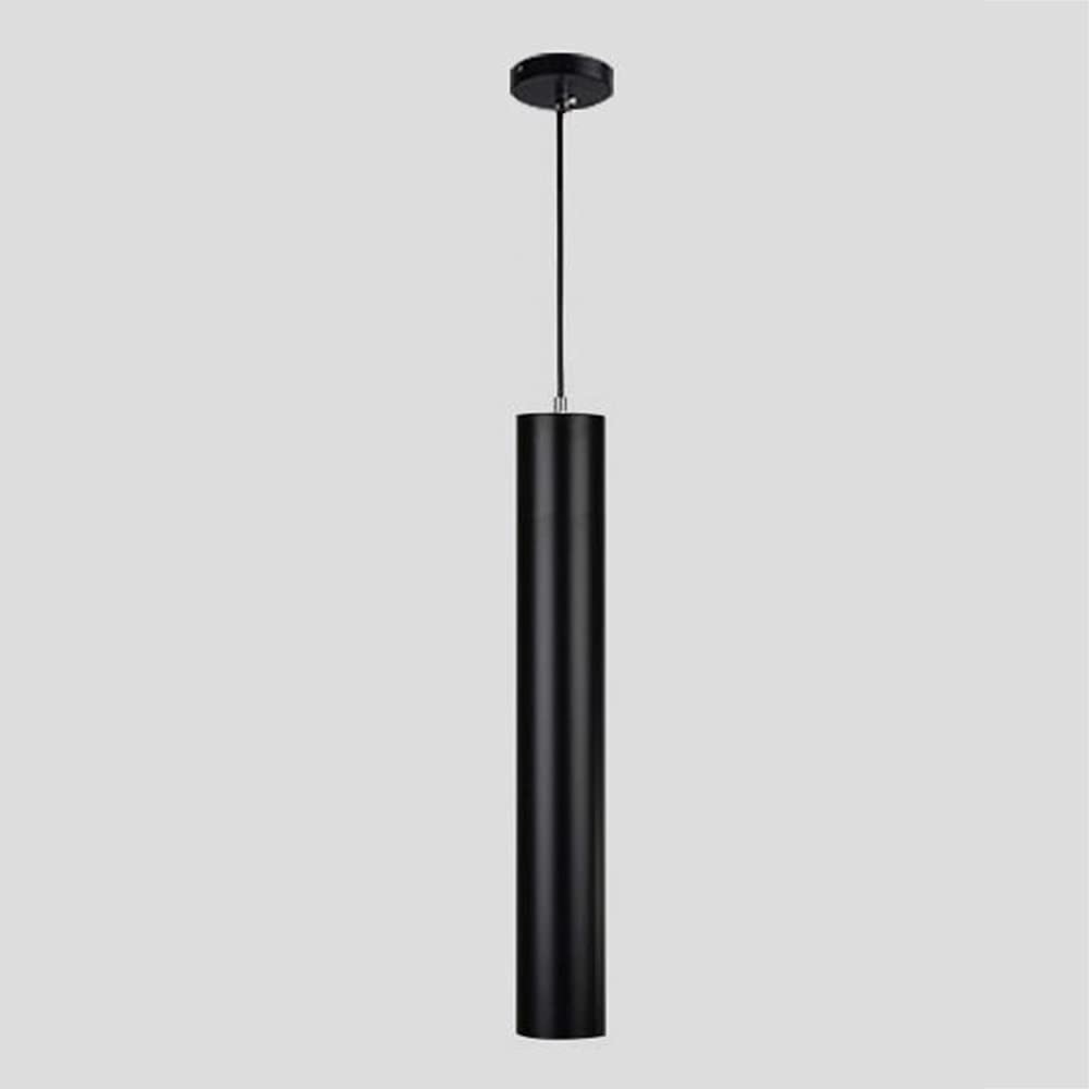 Lustre suspension tube noir créatif pour îlot de cuisine moderne 30cm 6000K