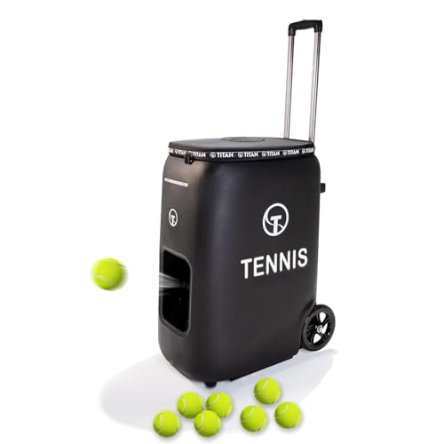 Titan ONE Tennis Ball Machine with 130-Ball Capacity & Internal Oscillation | Remote Control via...