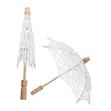 Parapluie pour mariage - ce parapluie en dentelle de mariée est facile à ouvrir et à fermer, et la poignée est confortable à tenir, décor de scène de mariage