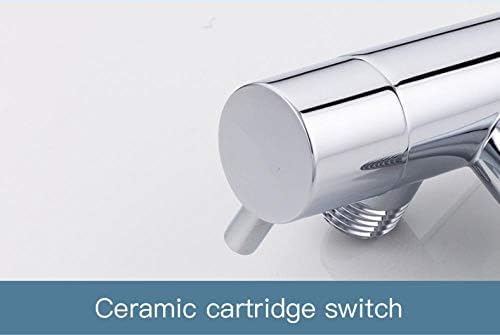 Rubinetto da Cucina 1 Set in Ottone Massiccio con valvola angolare Singola per Acqua Fredda, Rubinetto Bidet con doccetta cilindrica, Modello Crane Chrome