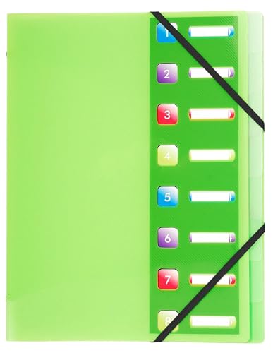 Trieur 8 compartiments A4 Exacompta Crystal en carton de 10 pour trier vos documents