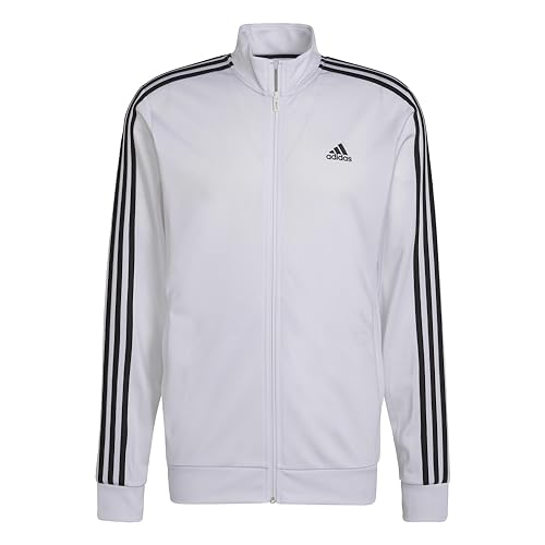 Image of adidas Men's Warm-up Tricot Regular 3-stripes Track Jacket White /Black X-Large