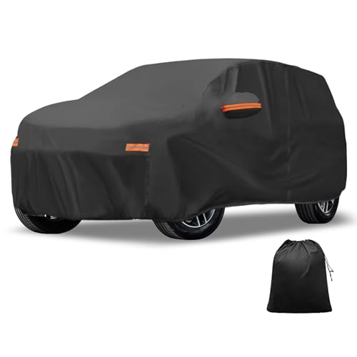 Image of X AUTOHAUX Car Cover Outdoor Waterproof Sun Rain Snow Hail Protection with Left Side Door Zipper 210D-PU for Volvo XC40