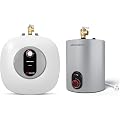MIZUDO Electric Mini Tank Water Heater 8.0 Gallon with Small Hot Water Heater 1.5 Gallon Gray