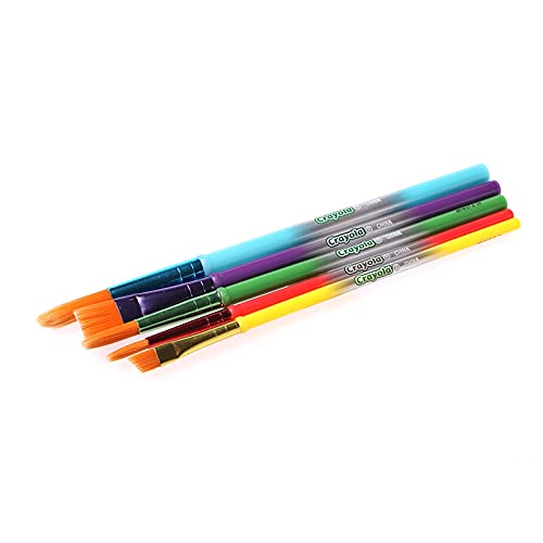Crayola Set De 5 Pinceles De Pelo Natural – Variedad De Formas Y Tamaños, Para Niños Desde 3 Años