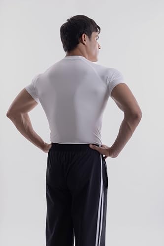 Image of COITONIC Men's Half Sleeve Compression T-Shirt - Athletic Base Layer for Gym, Sports & Fitness Training