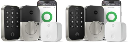 Image of Yale Assure Lock 2 Keypad Deadbolt with Wi-Fi Connect Bridge, Satin Nickel, Wi-Fi (Extended Range) (Pack of 2)
