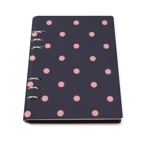 A5 ノート リフィル対応 ドット柄 PUレザー 手帳型 ビジネスノート 6穴 バインダー 書きやすい リングノート 多機能 メモ帳 学生 社会人 仕事用 おしゃれ